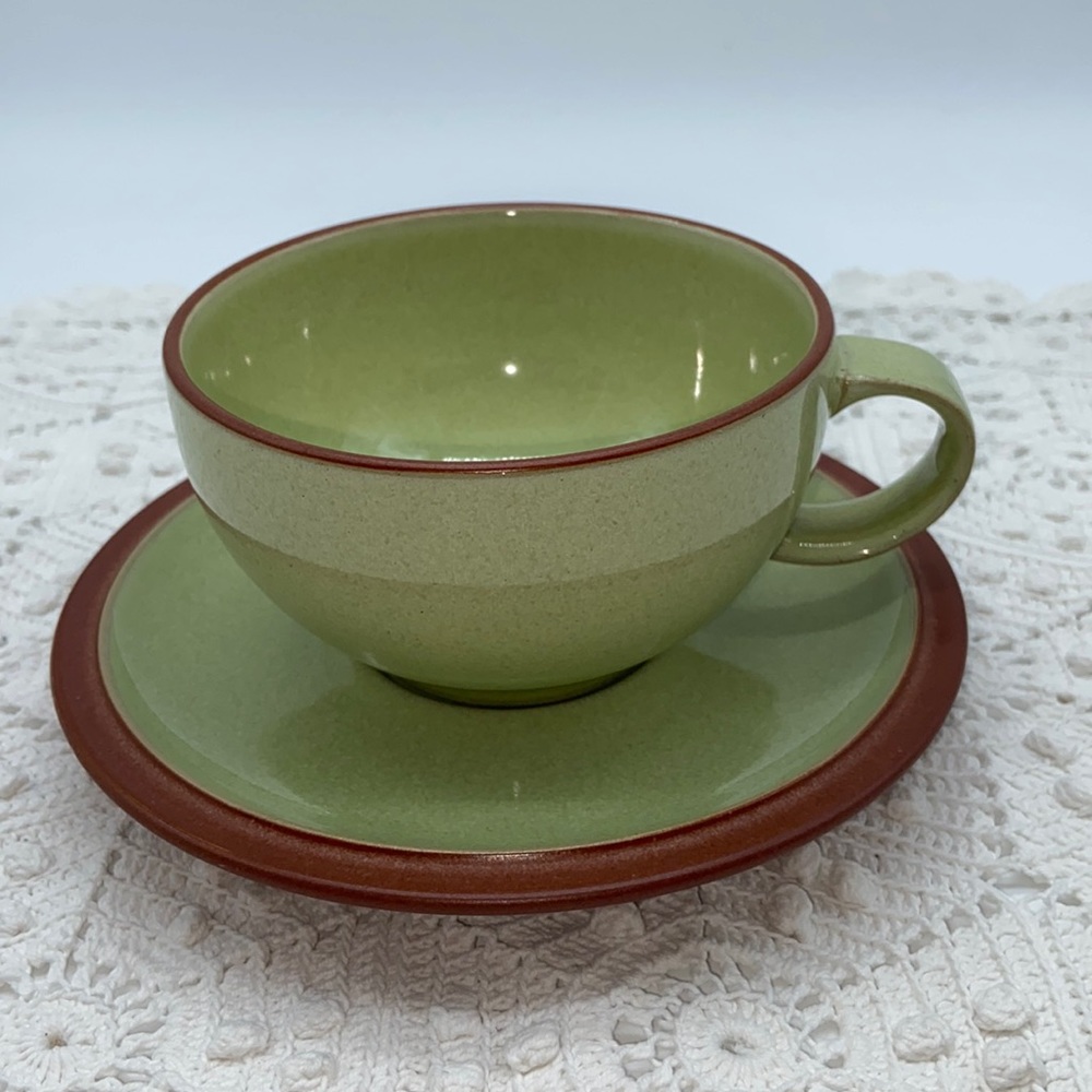 Denby Juice Pattern Cup & Saucer Green